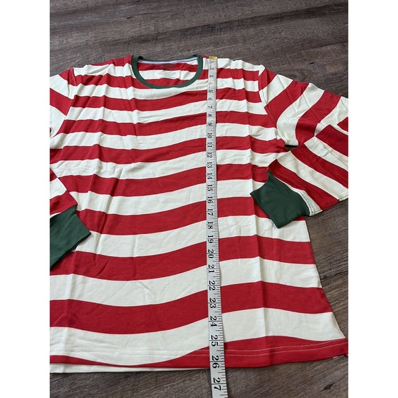 Jambys Mens Pajama Top Size Small Red and White Stripe Longsleeve O5 - Picture 5 of 7